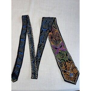Andrea Mistretta Mardi Gras Tie Men’s Size Regular Multicolor Silk Tie Italy